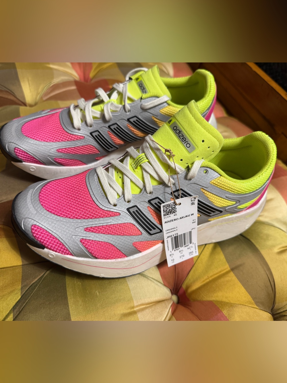 New Adizero Aruku Lace Up Women’s Pink/ Yellow Sneakers Size 10 $140